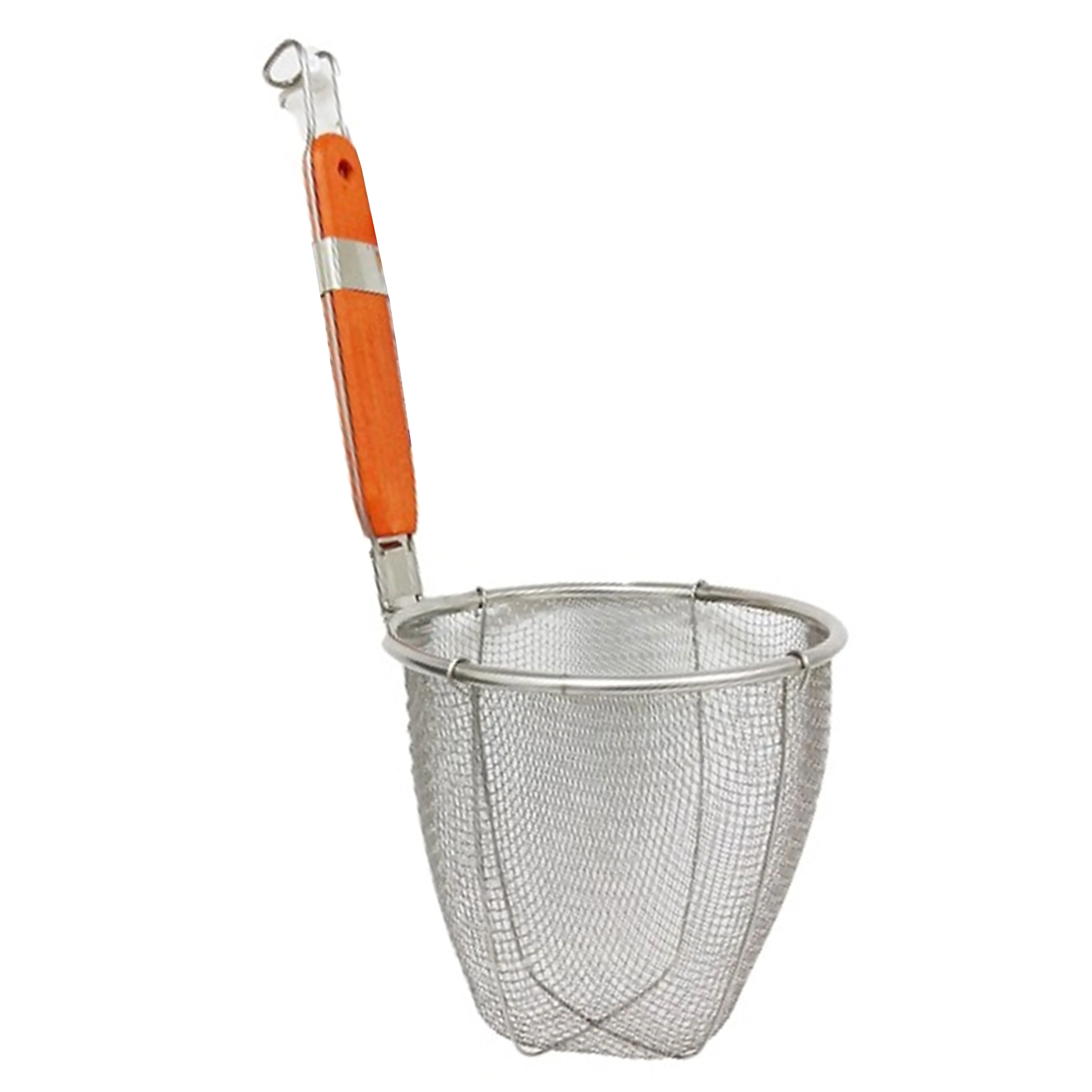 1 Deep Fry Basket 5.5" Dia Stainless Steel Strainer Noodle Sieve Colander Handle