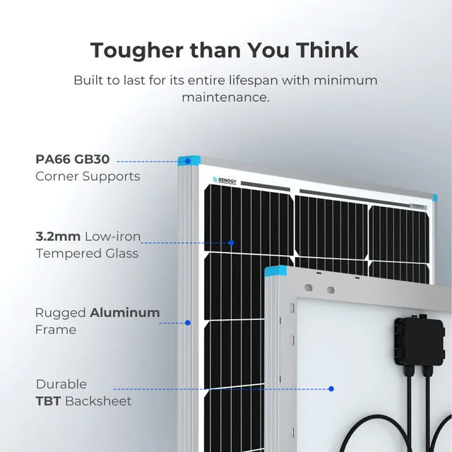 100 Watt 12 Volt Monocrystalline Solar Panel (Compact Design)