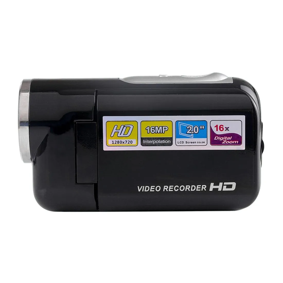 16MP 16X Digital Video Camera with 2.0 LCD Screen | 1280X720P HD | 16X Zoom | Black