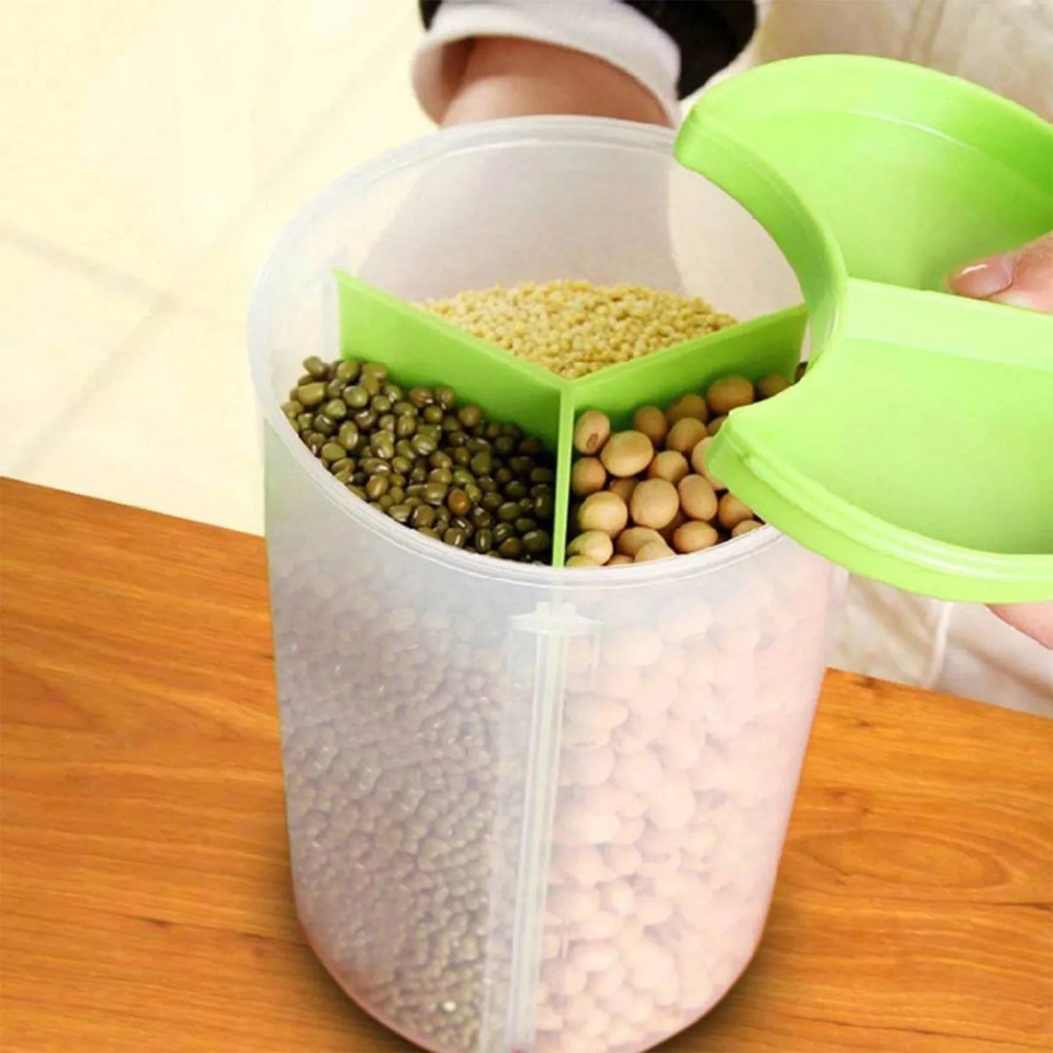 3 in 1 Transparent Air Tight Storage Dispenser Container (With Color Box)