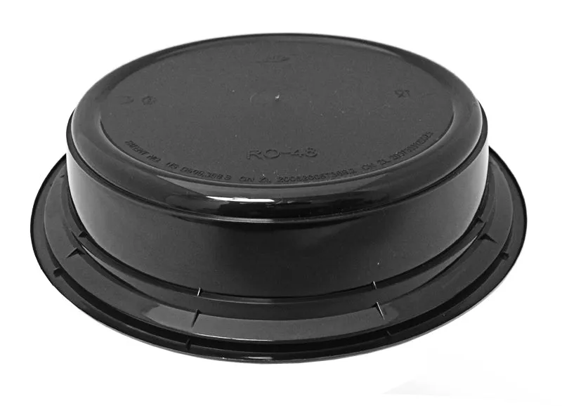 48 oz. Round Black 9" Container w/Lid Combo 150/CS