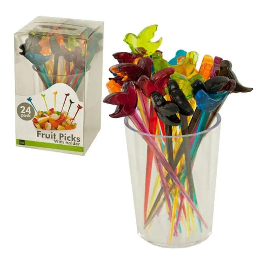 96 Fruit Picks Multicolor Birds Cocktail Appetizer Tasting Samples Dessert Fork