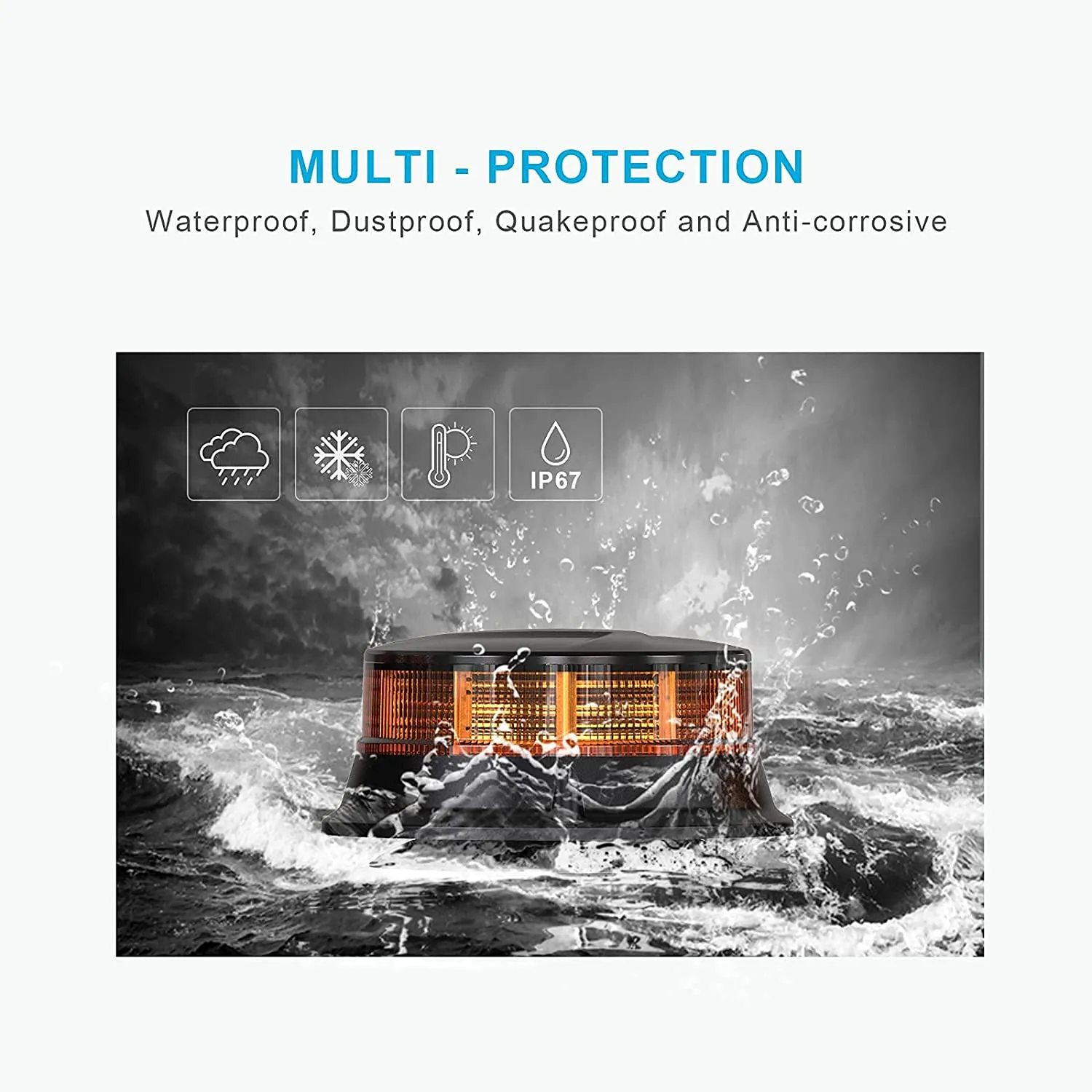 Agrieyes - Amber Beacon Light, 4.2Inch, 7 Flashing Modes