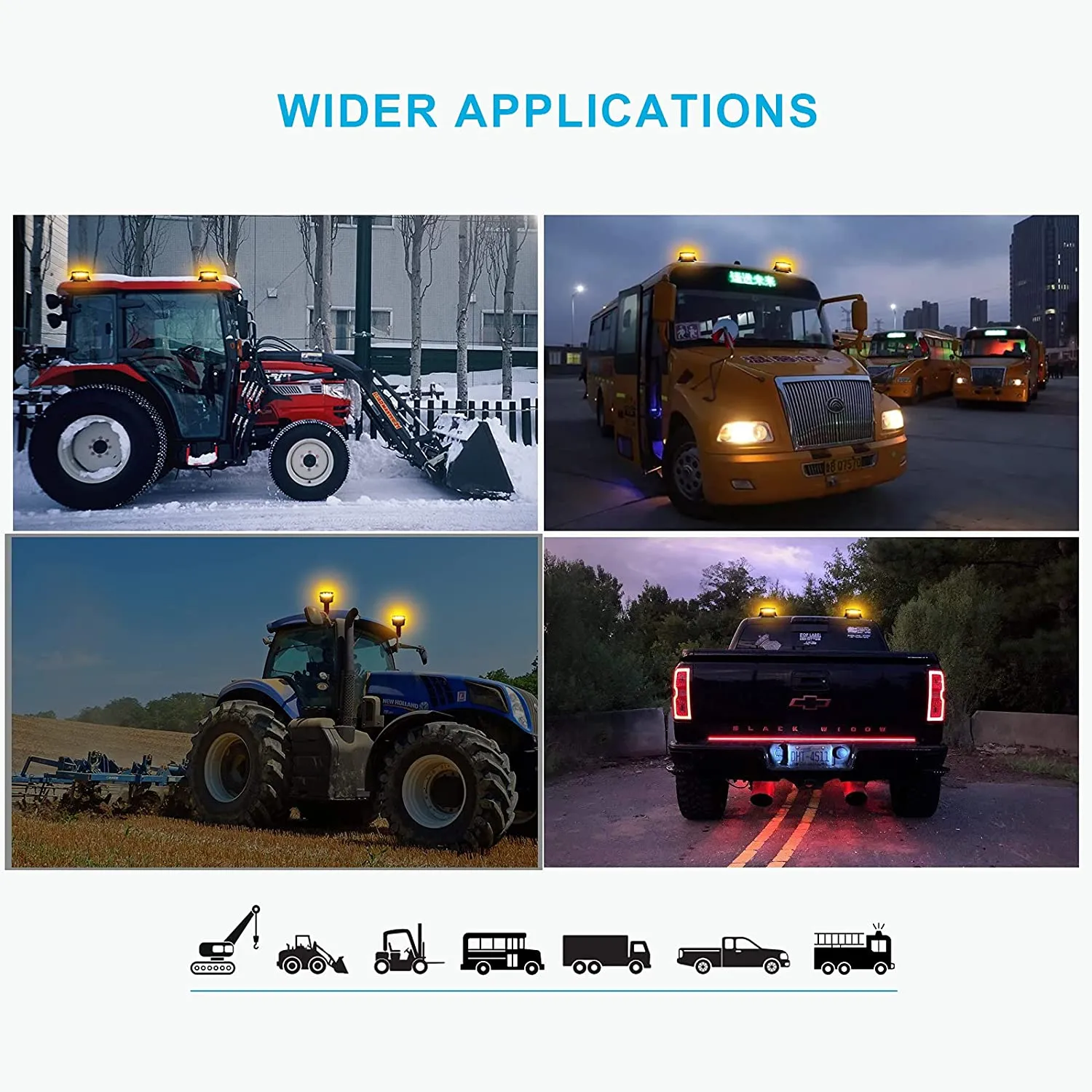 Agrieyes - Amber Beacon Light, 4.2Inch, 7 Flashing Modes