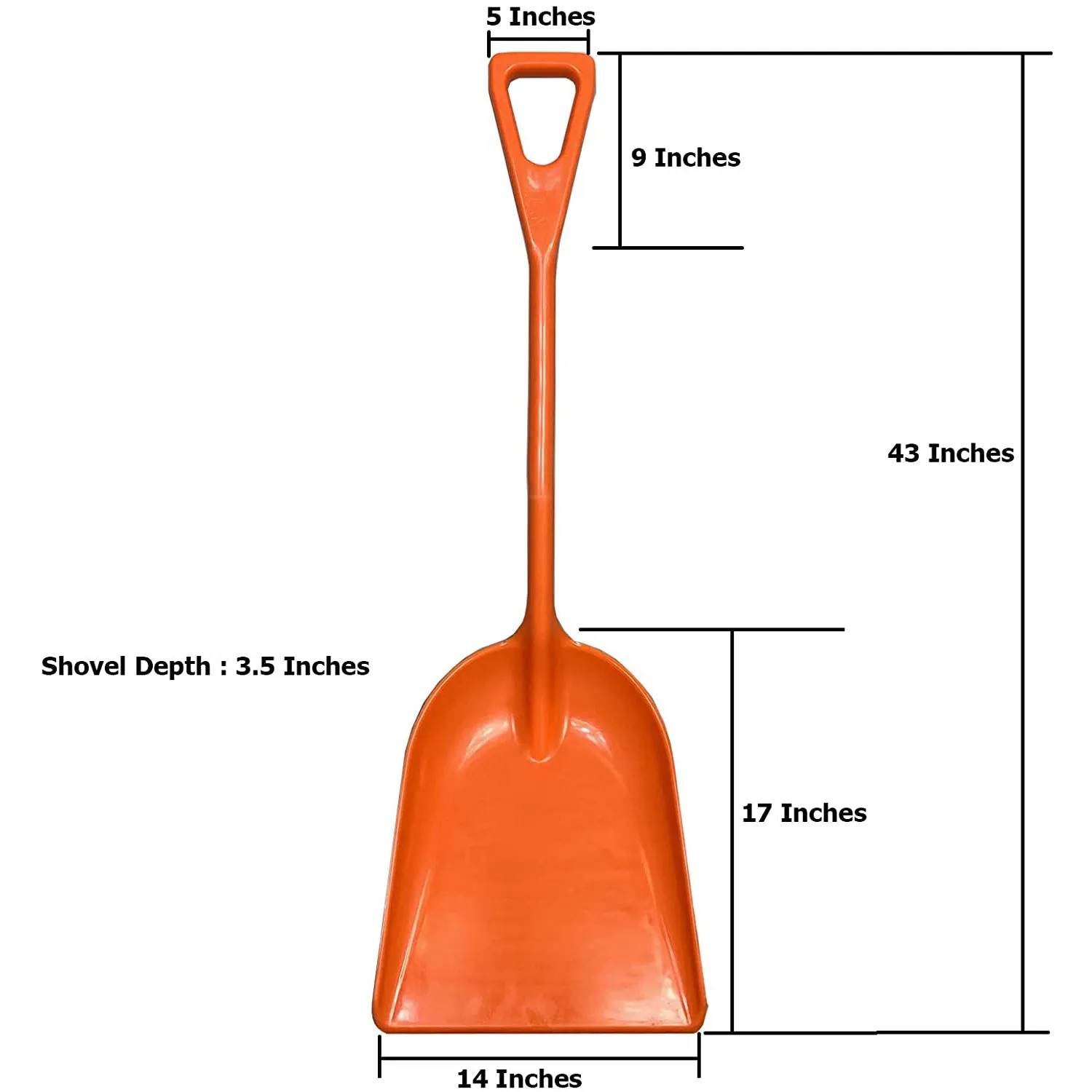 Ashman Plastic Snow Shovel with Durable Multi-Purpose Snow Plastic Shovel. (2 Pack)