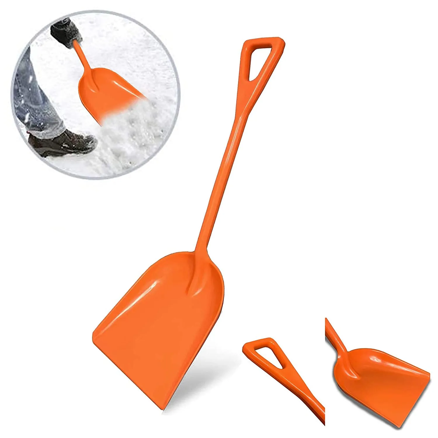 Ashman Plastic Snow Shovel with Durable Multi-Purpose Snow Plastic Shovel. (2 Pack)
