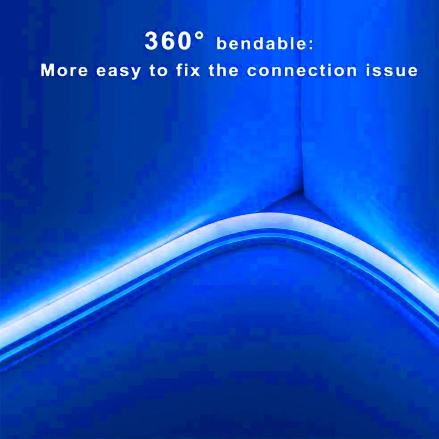 Blue LED Neon Flex AC 220V 240V 8x16mm 120LEDs/m IP65 Waterproof with UK Plug
