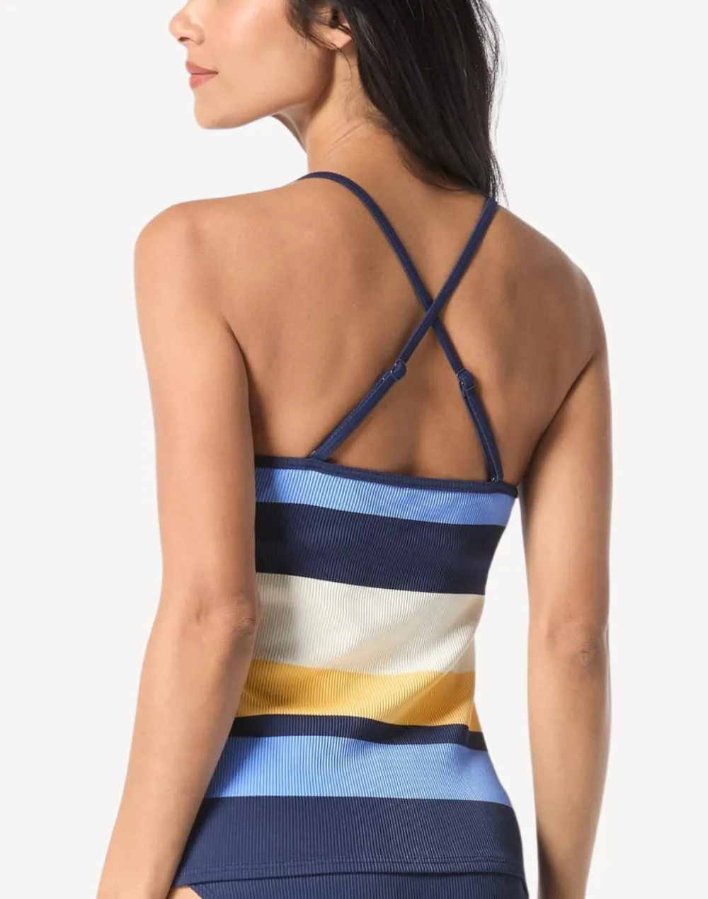 Cabana Stripe Rib Ambition Tankini Top