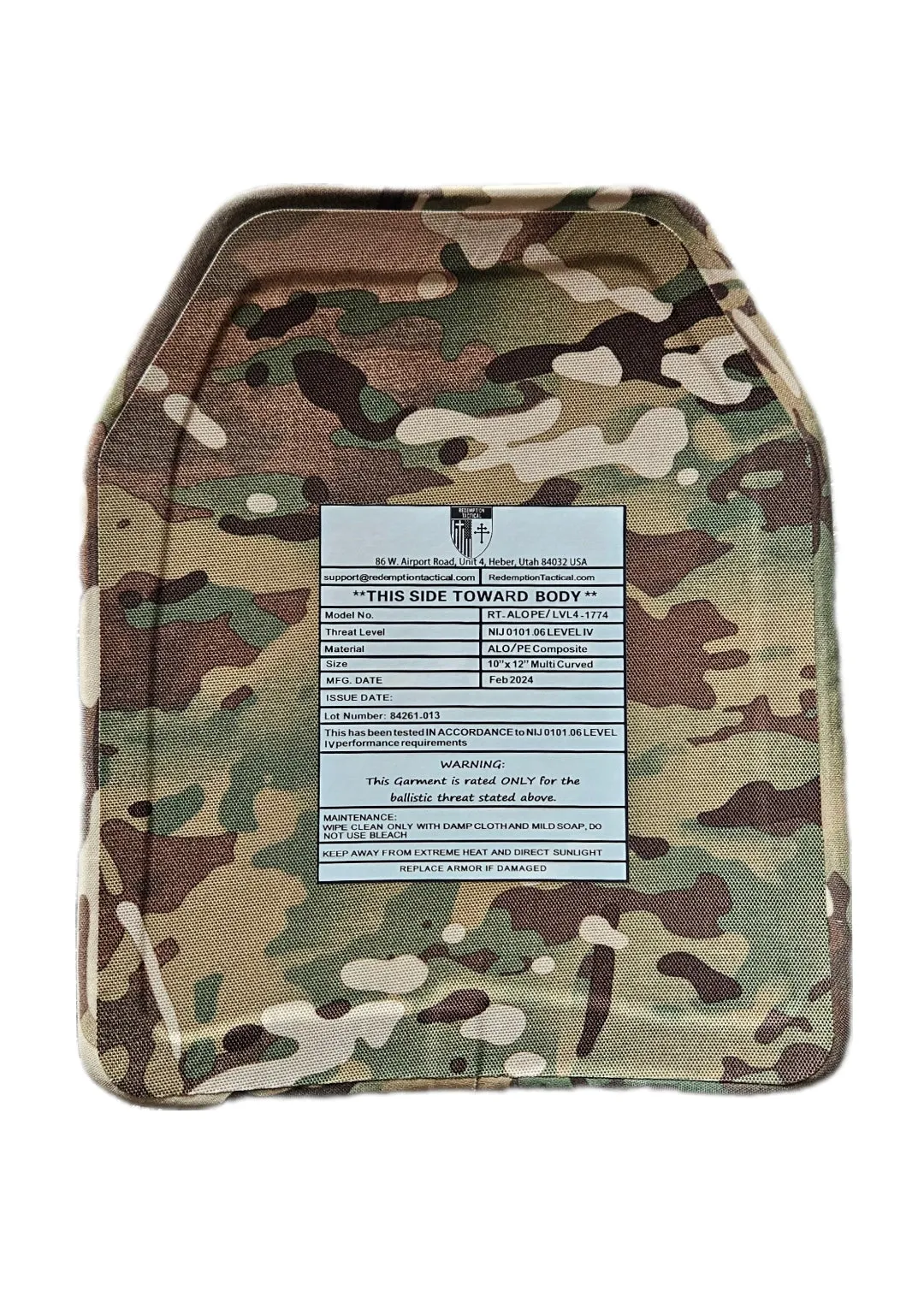 Double MULTICURVE | 10x12 Level IV Ballistic Female Plate (Single or as a Set)