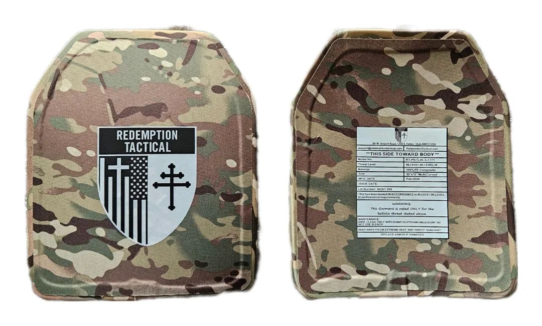 Double MULTICURVE | 10x12 Level IV Ballistic Female Plate (Single or as a Set)