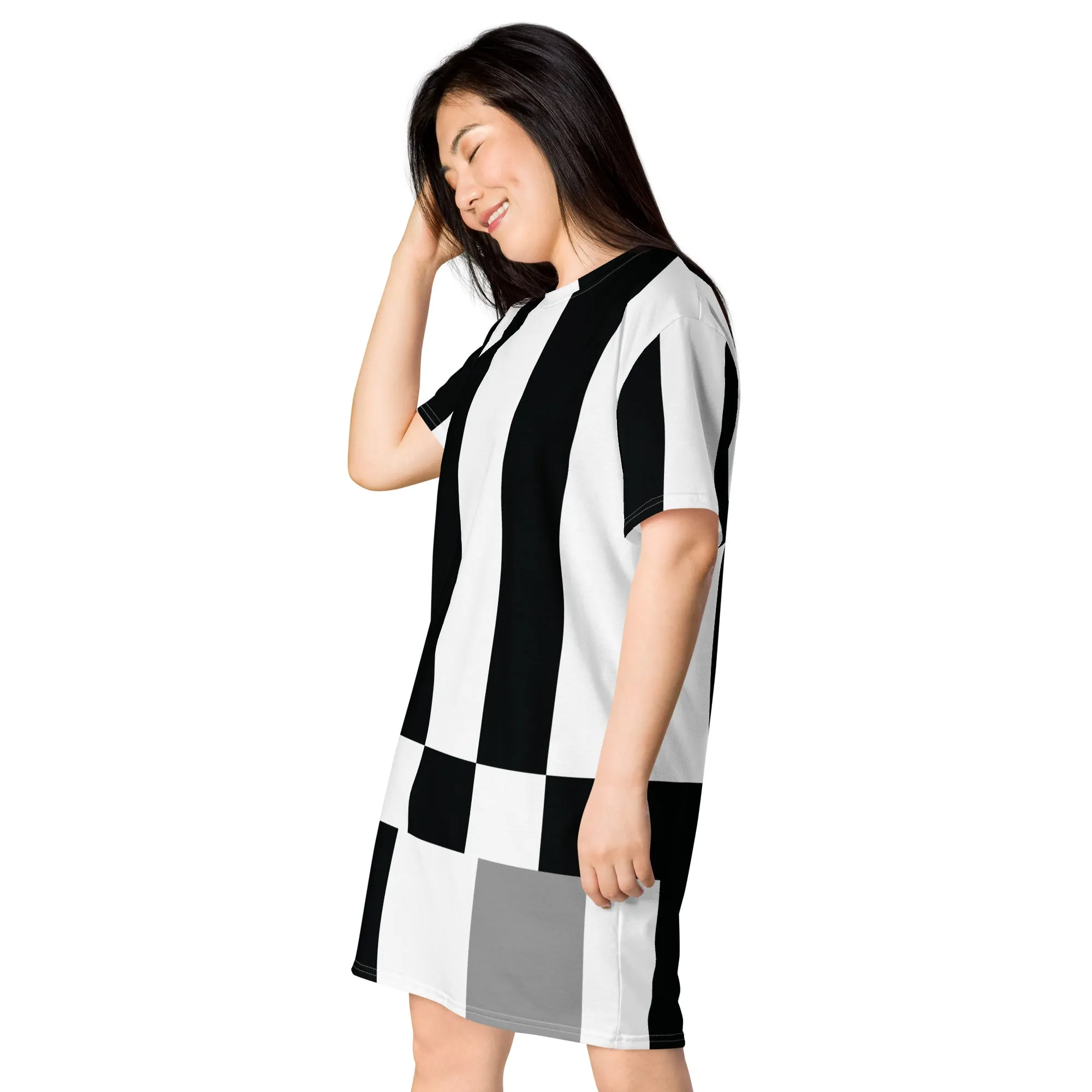 Emergency Broadcast T-shirt Dress: Black