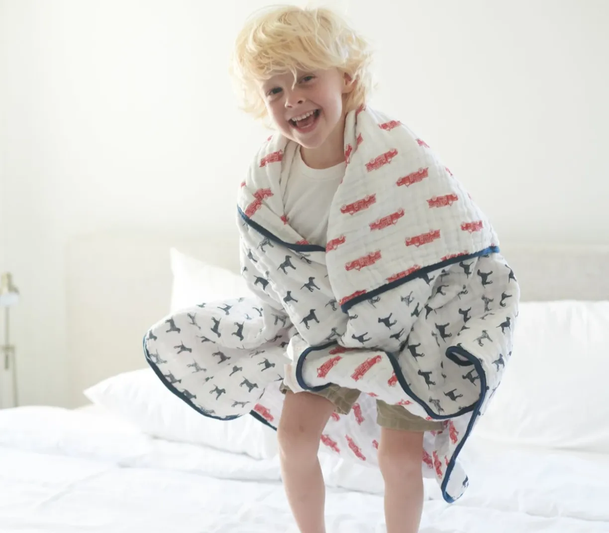 Firetruck & Dalmatian Muslin Blanket