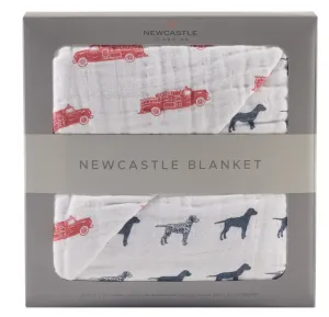 Firetruck & Dalmatian Muslin Blanket