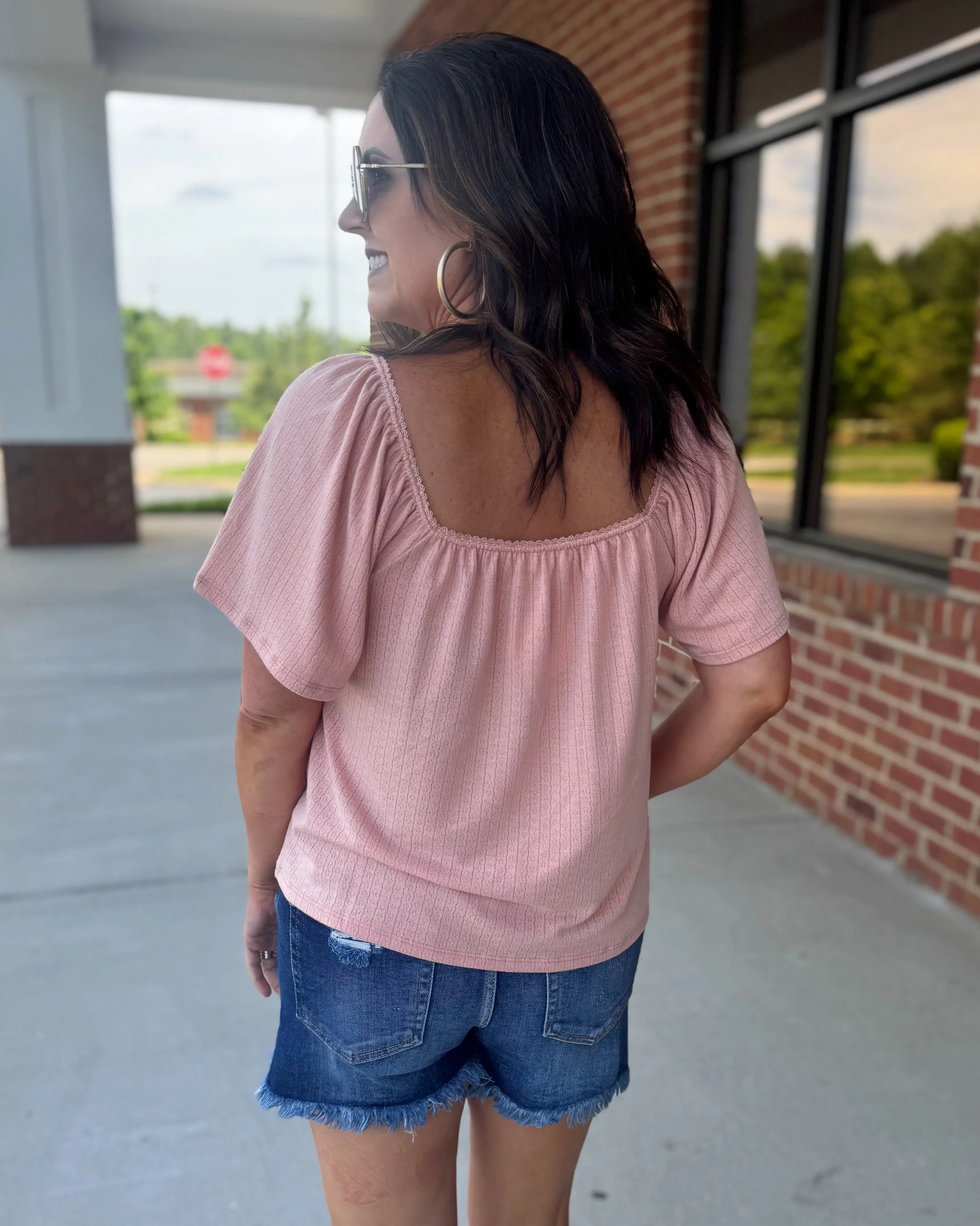 Gracie Butterfly Sleeve Top in Amber