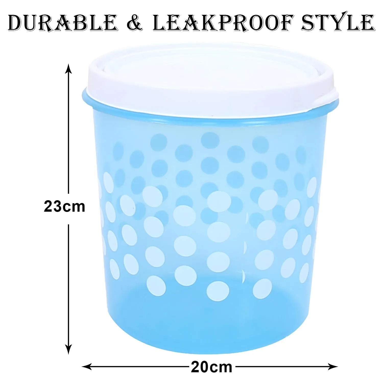 Kuber Industries Container | Plastic Container for Kitchen | Food Storage Container for Kitchen | Dot Printed Storage Containers | 5 Litre | Conti 105 | Sky Blue