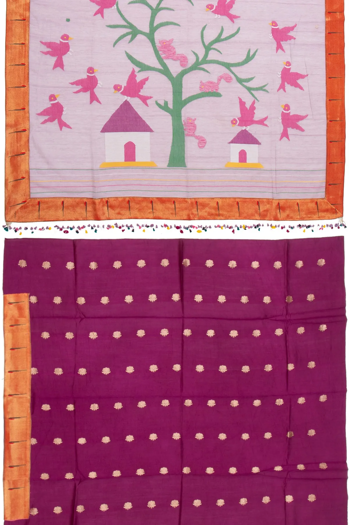 Lavender Bengal Cotton Jamadani Saree