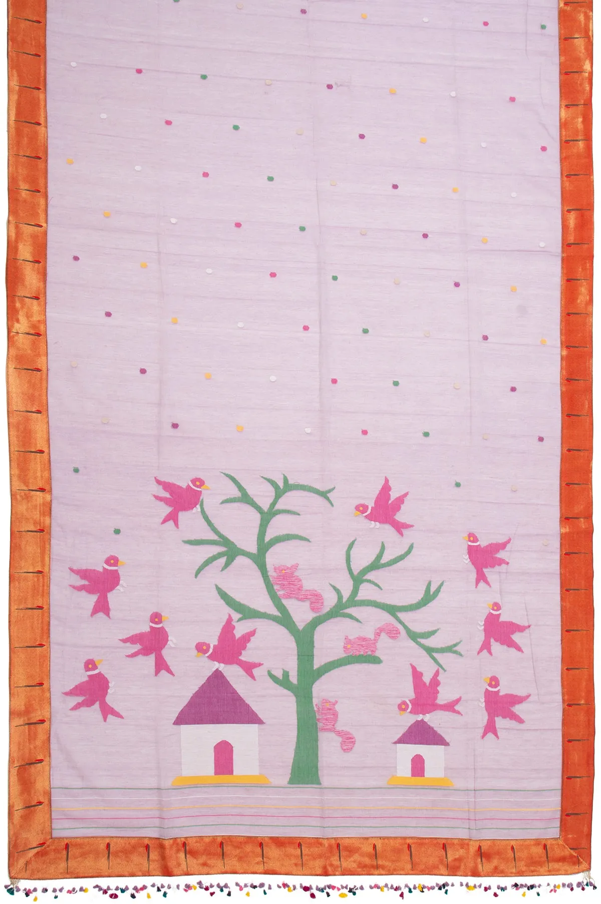 Lavender Bengal Cotton Jamadani Saree