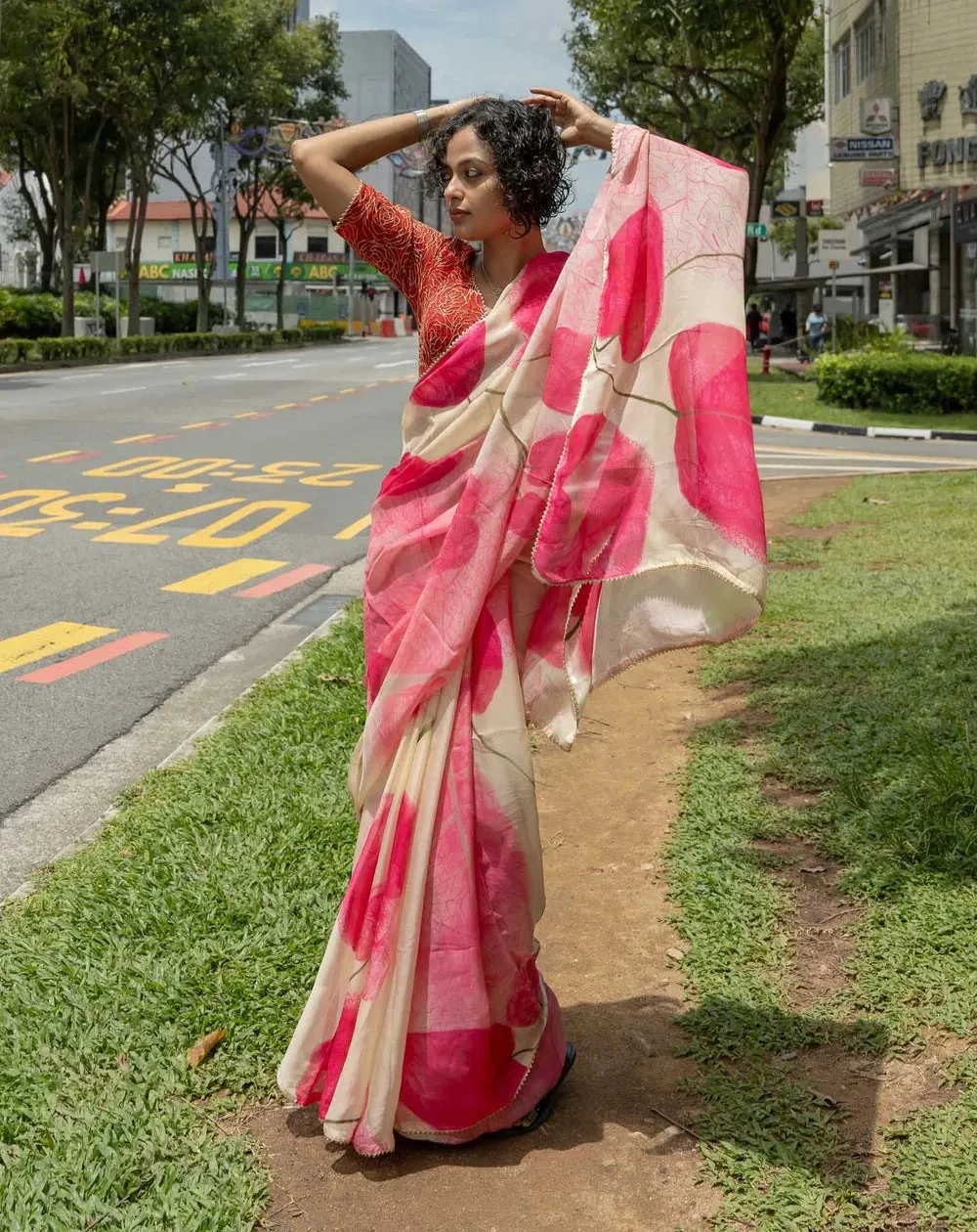 Lightweight Viscose Organza Floral Saree
