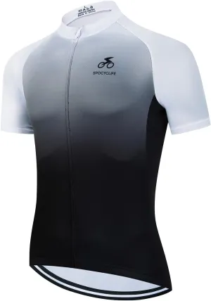 Men's Cycling Jersey Short Sleeve Bike Road Riding Biking Shirts Mountain Bike Jersey Mens 3 Elastic Back Pockets