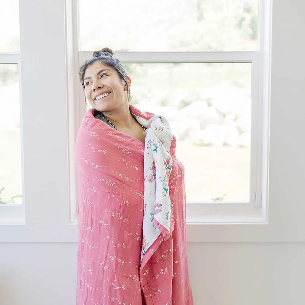 Mermaid   Bubbles Oh So Soft Muslin Super Snuggle Blanket