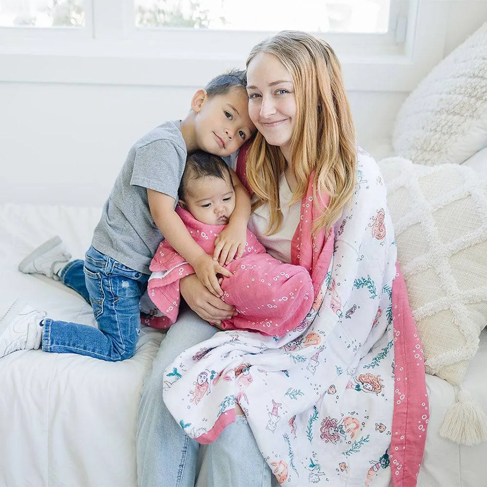 Mermaid   Bubbles Oh So Soft Muslin Super Snuggle Blanket