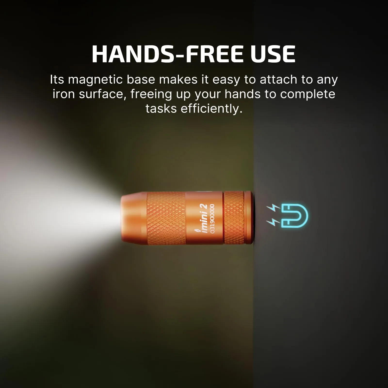 OLIGHT IMINI 2 EDC Rechargeable Keychain Flashlight, 50 Lumens Compact and Portable Mini LED Keyring Lights with Built-in Battery Ideal for Everyday Carry and Emergencies (Orange)