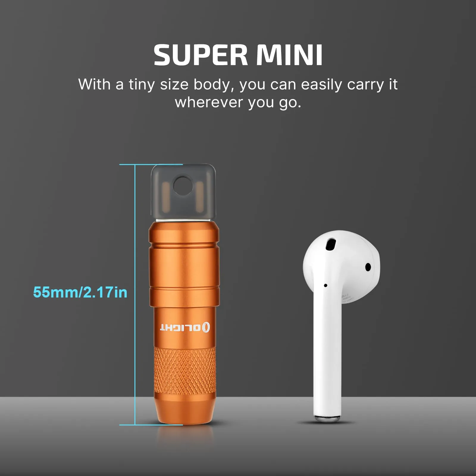 OLIGHT IMINI 2 EDC Rechargeable Keychain Flashlight, 50 Lumens Compact and Portable Mini LED Keyring Lights with Built-in Battery Ideal for Everyday Carry and Emergencies (Orange)