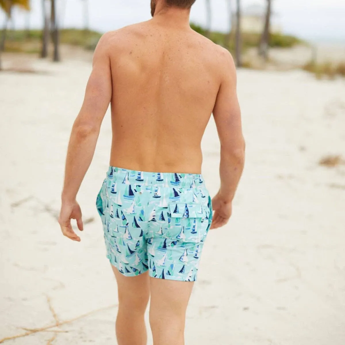 Pale Blue Boats Boardshorts: S