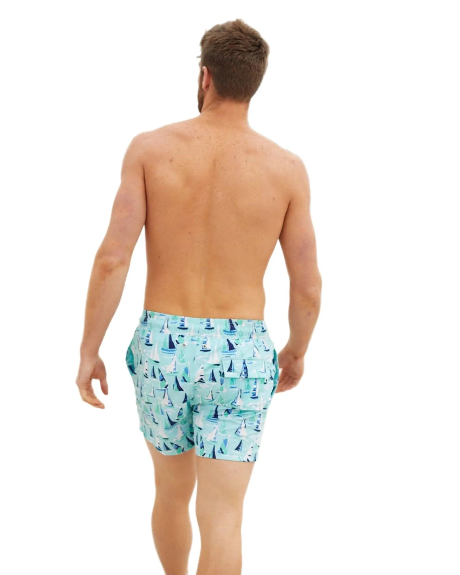 Pale Blue Boats Boardshorts: S