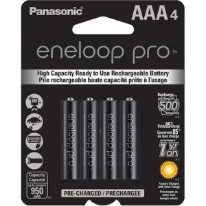 Panasonic eneloop Pro AAA Rechargeable Ni-MH Batteries (950mAh, 4-Pack)