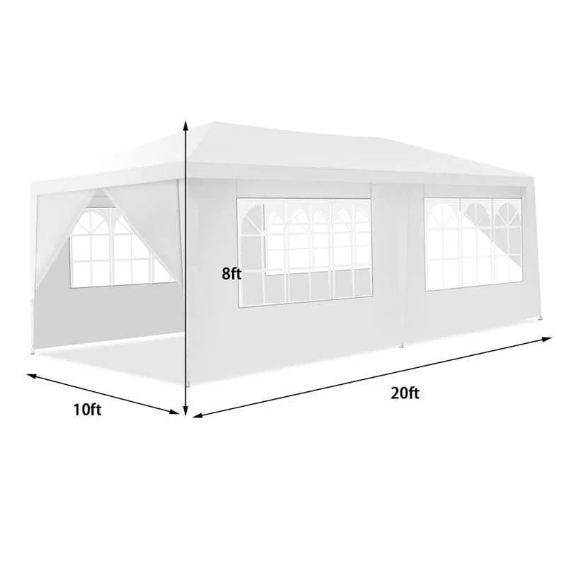 PulseMartix  10' x 20' Canopy Tent Heavy Duty Wedding Party Tent Outdoor Gazebo Tent with 6 Removable Sidewalls & Carrying Bag