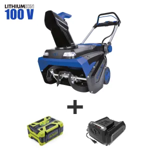Snow Joe iON100V-21SB-RM 100-Volt iONPRO Cordless Brushless Variable Speed Single Stage Snow Blower Kit | 21-Inch | W/ 5.0-Ah Battery and Charger (Certified Refurbished)