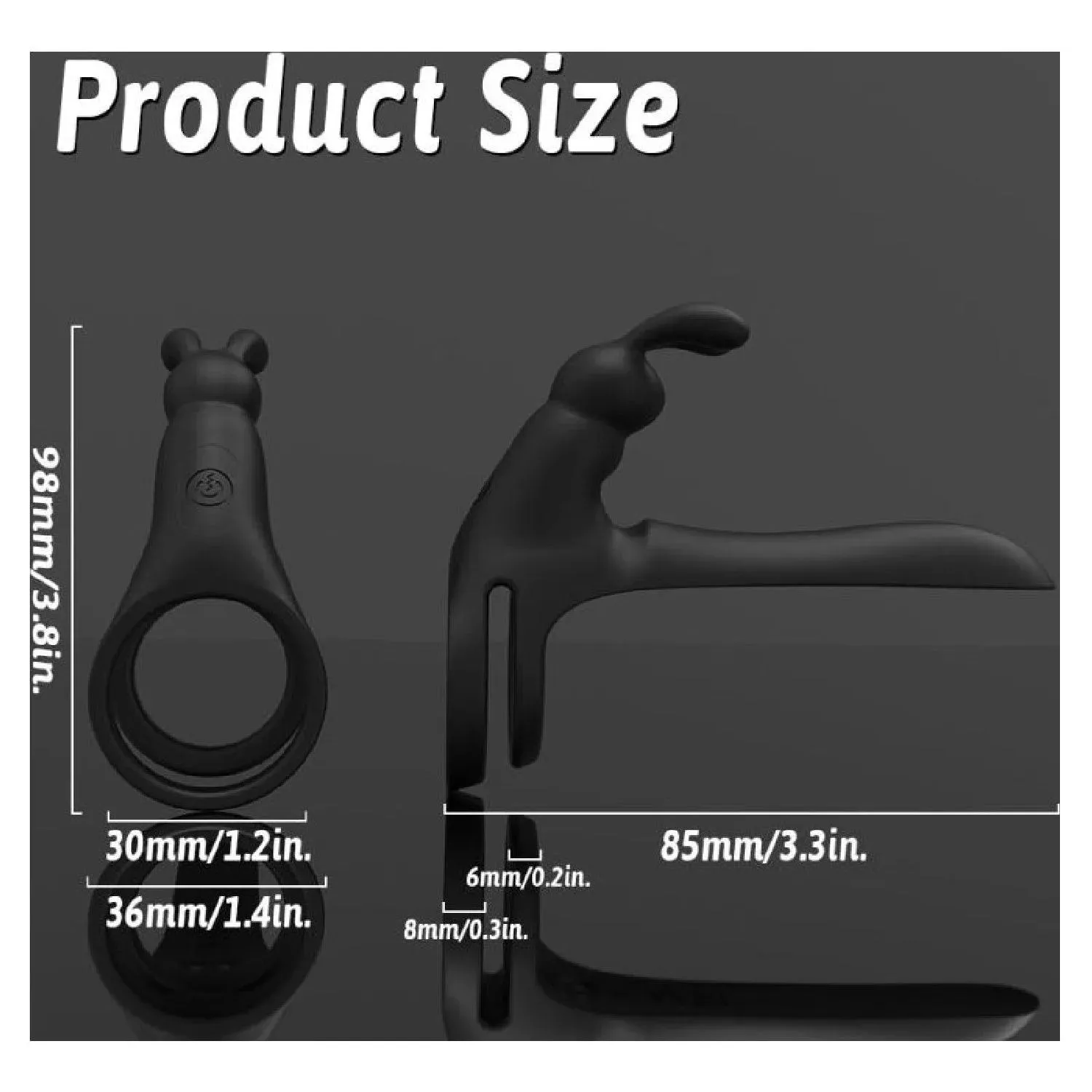 Tusky Remote Control Vibrating Penis Shaft and Rabbit Ear Clit Stim Enhancer