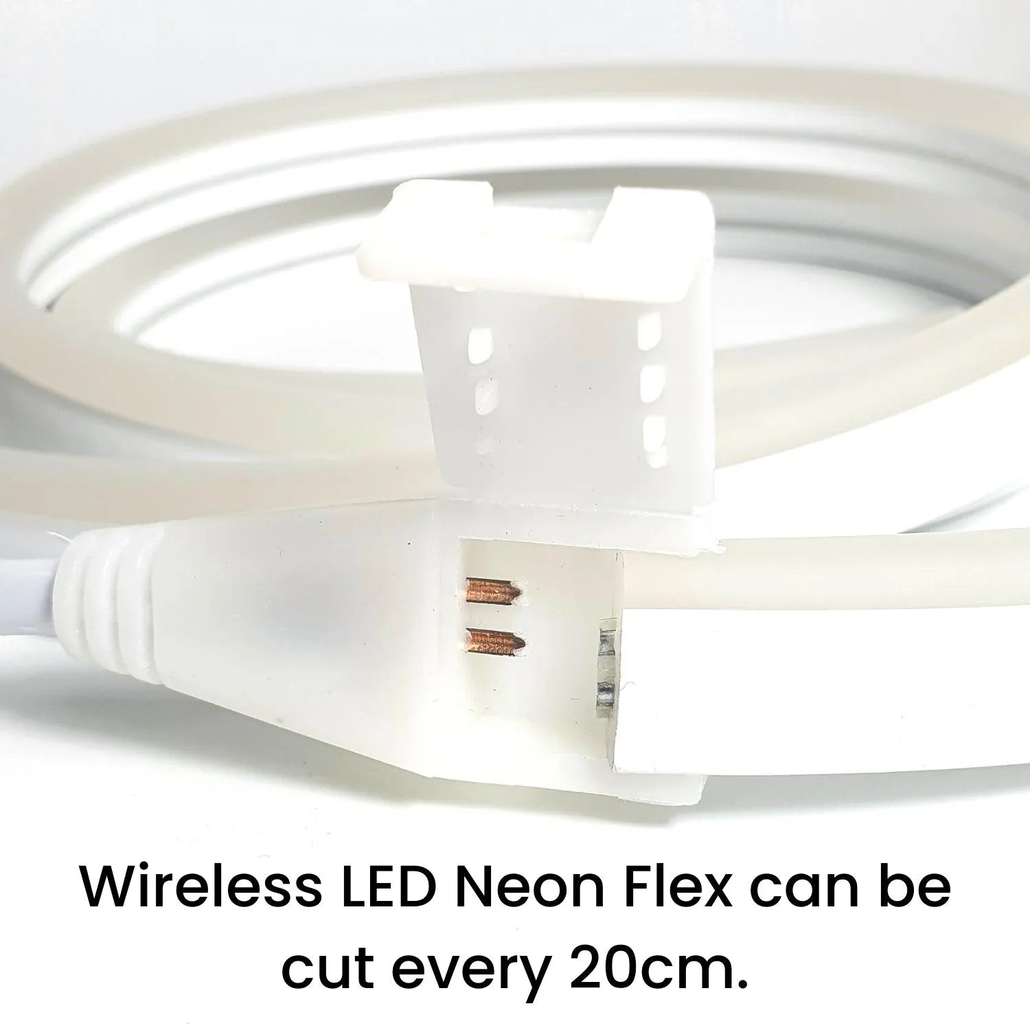 Warm White LED Neon Flex 220V 240V Wireless 8x16mm 120LEDs/m IP65 with UK Plug