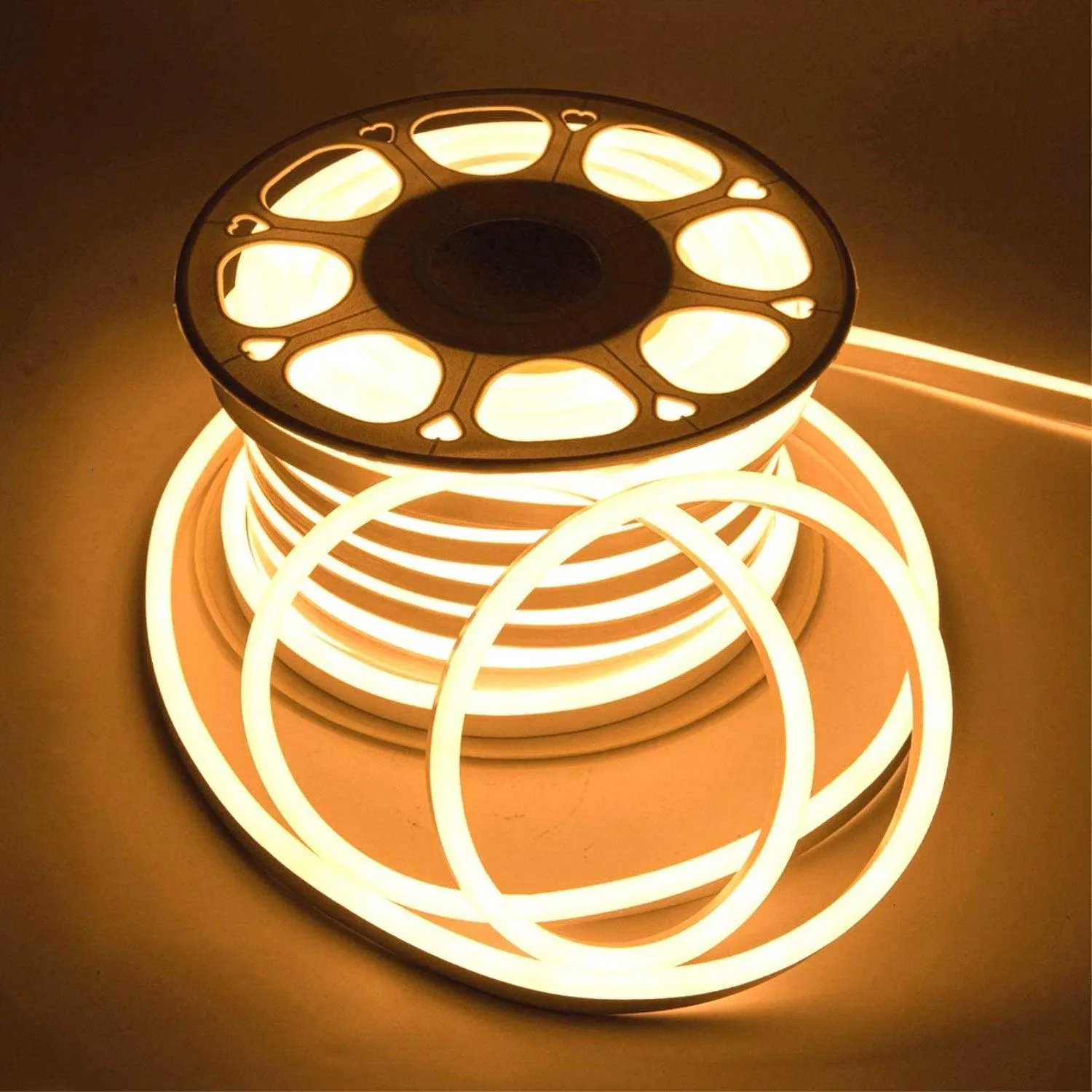Warm White Neon Flex 220V 240V 8x16mm 120LEDs/m IP65 Waterproof with UK Plug