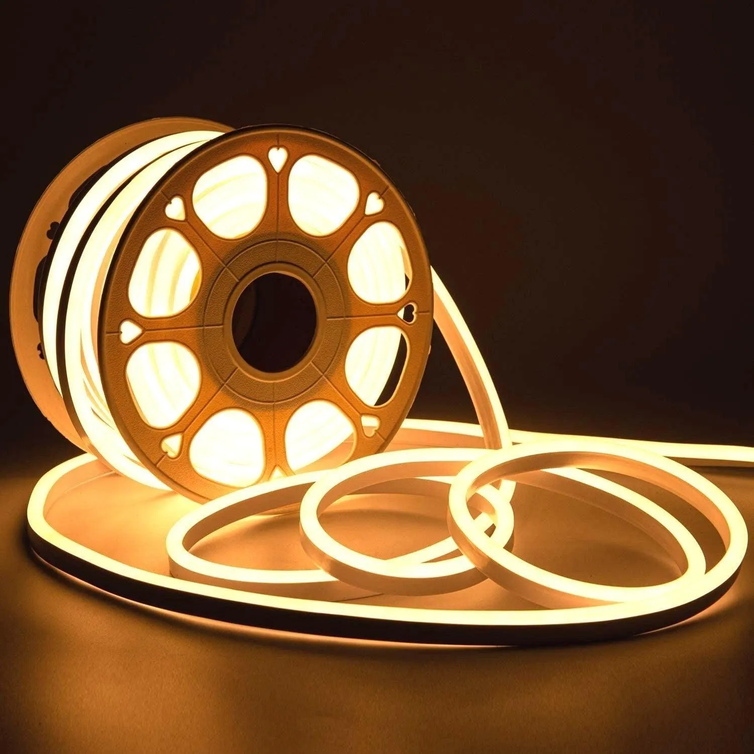 Warm White Neon Flex 220V 240V 8x16mm 120LEDs/m IP65 Waterproof with UK Plug
