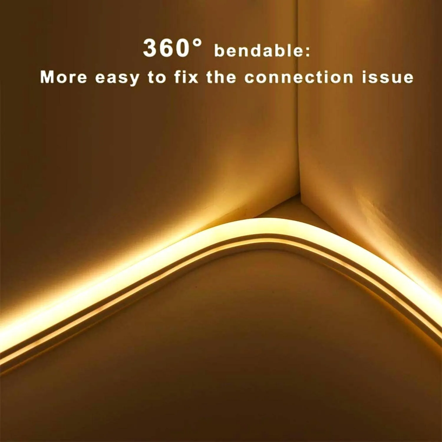 Warm White Neon Flex 220V 240V 8x16mm 120LEDs/m IP65 Waterproof with UK Plug